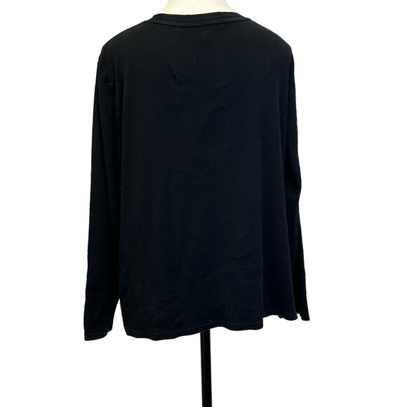 Lauren Ralph Lauren 2X Black V-Neck 3 Button Henley Top - Picture 3 of 10